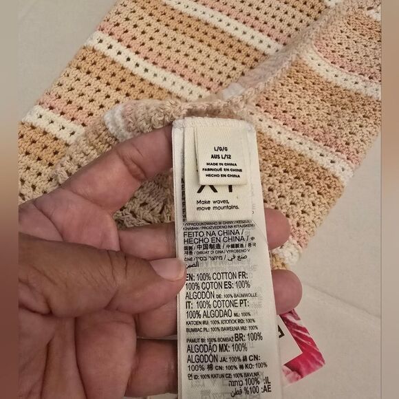 Roxy Daydreamer Cropped Crochet Halter Top Size Large Multicolor - Picture 5 of 12